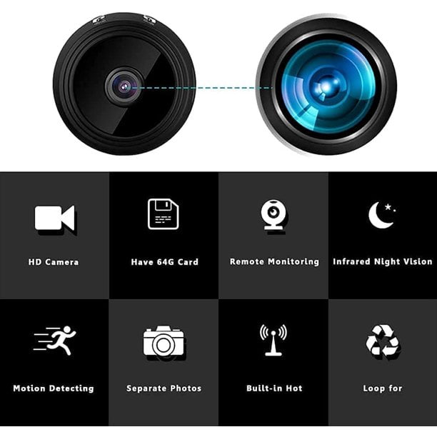 Mini caméra magnétique sans fil avec transmission audio et vidéo en direct