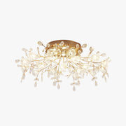 Arisha Design LED Plafonnier Fleur Art Deco Métal/Verre Doré Salon/Chambre à Coucher - Neutralighting
