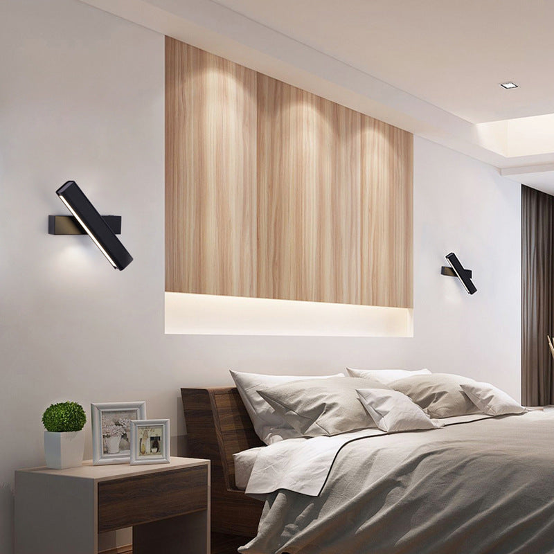 Applique murale Led 360 en metal et bois