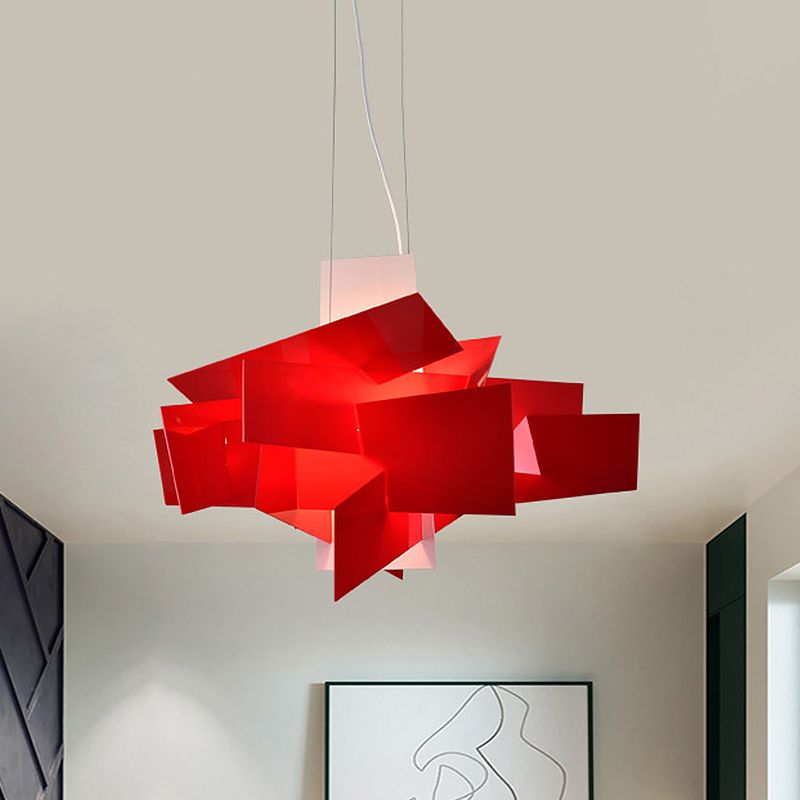 Ritta Art LED Suspension Blanc Rouge Métal Acrylique Salon