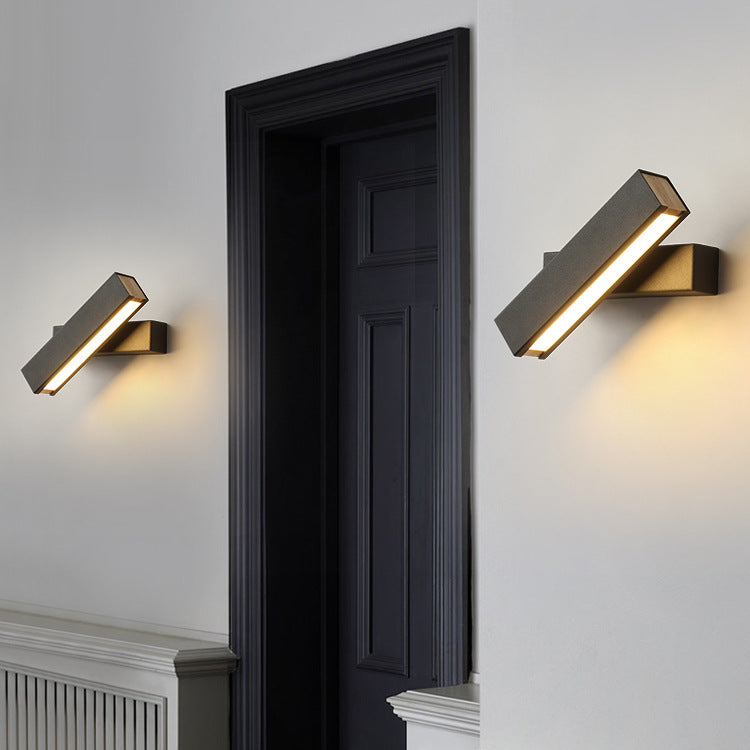 Applique murale Led 360 en metal et bois