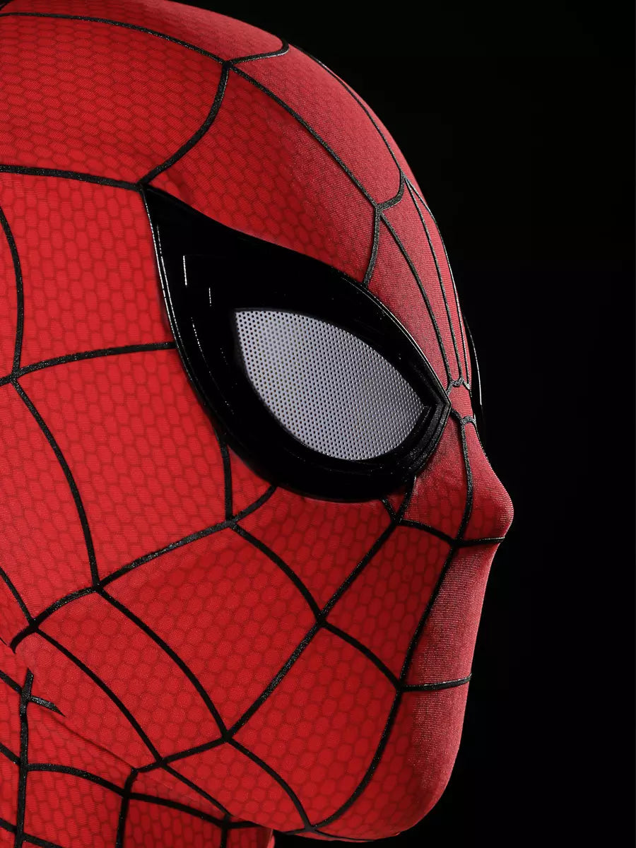 Masque Spiderman adulte New Day Cosplay Peter Parker classique rouge en silicone demi-masque