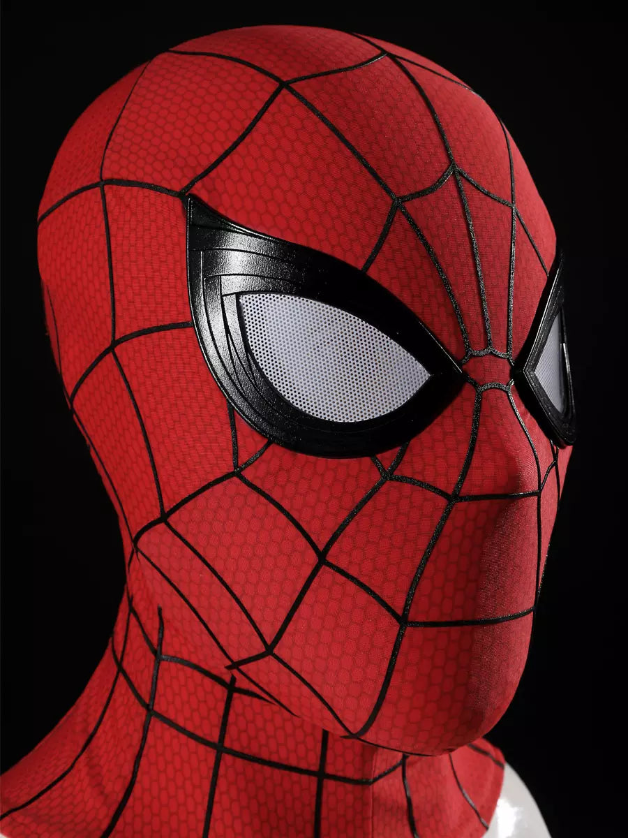 Masque Spiderman adulte New Day Cosplay Peter Parker classique rouge en silicone demi-masque