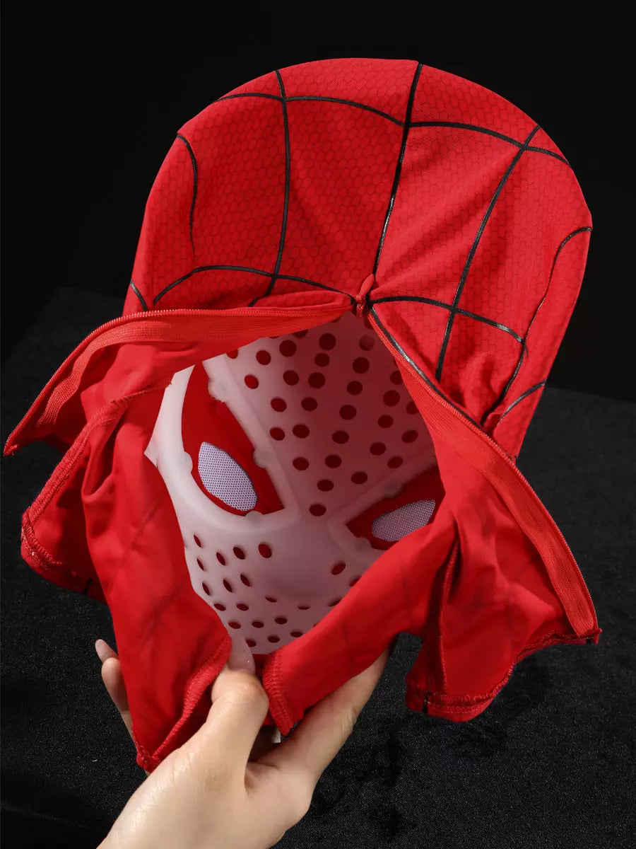Masque Spiderman adulte New Day Cosplay Peter Parker classique rouge en silicone demi-masque