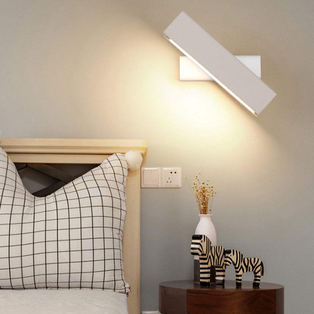 Applique murale Led 360 en metal et bois