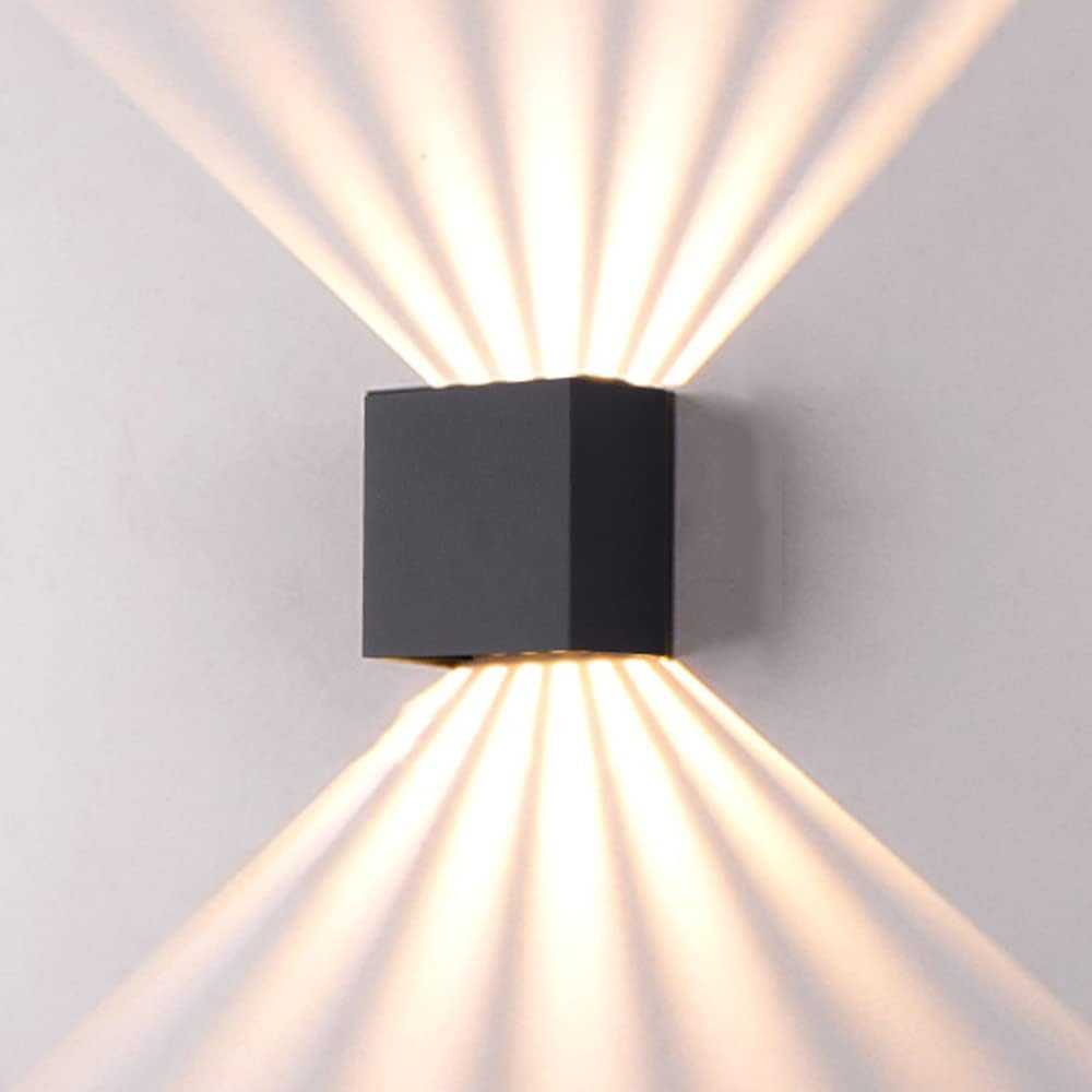 Applique murale extérieure Led Carré Noir