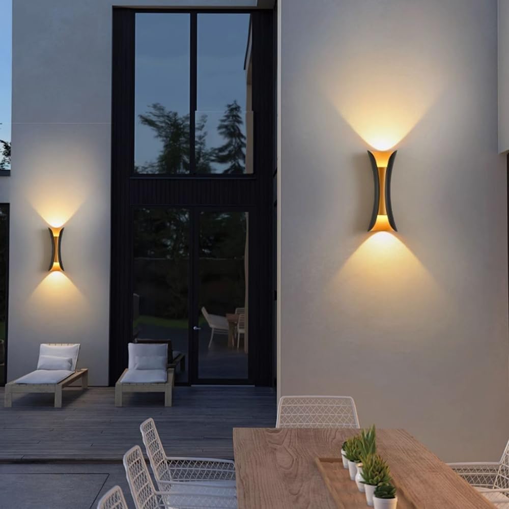 Applique murale extérieure Doré Led