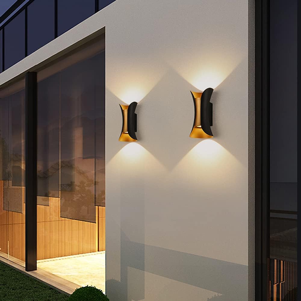 Applique murale extérieure Doré Led