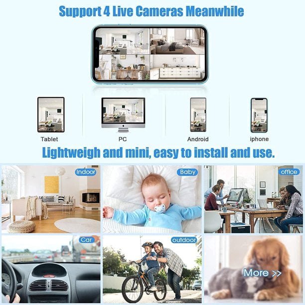 Mini caméra magnétique sans fil avec transmission audio et vidéo en direct