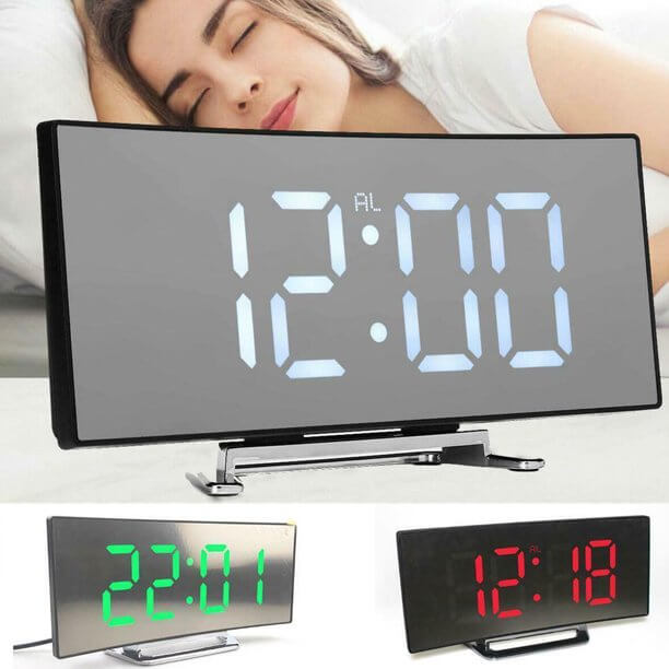 LED-vekkerklokke med høy lysstyrke, temperaturvisning og smart display – Modell TimeLux