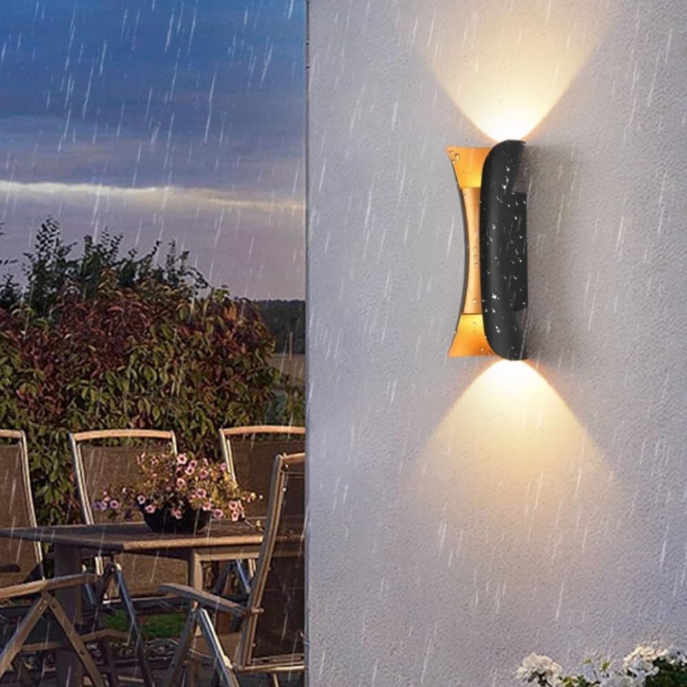 Applique murale extérieure Doré Led