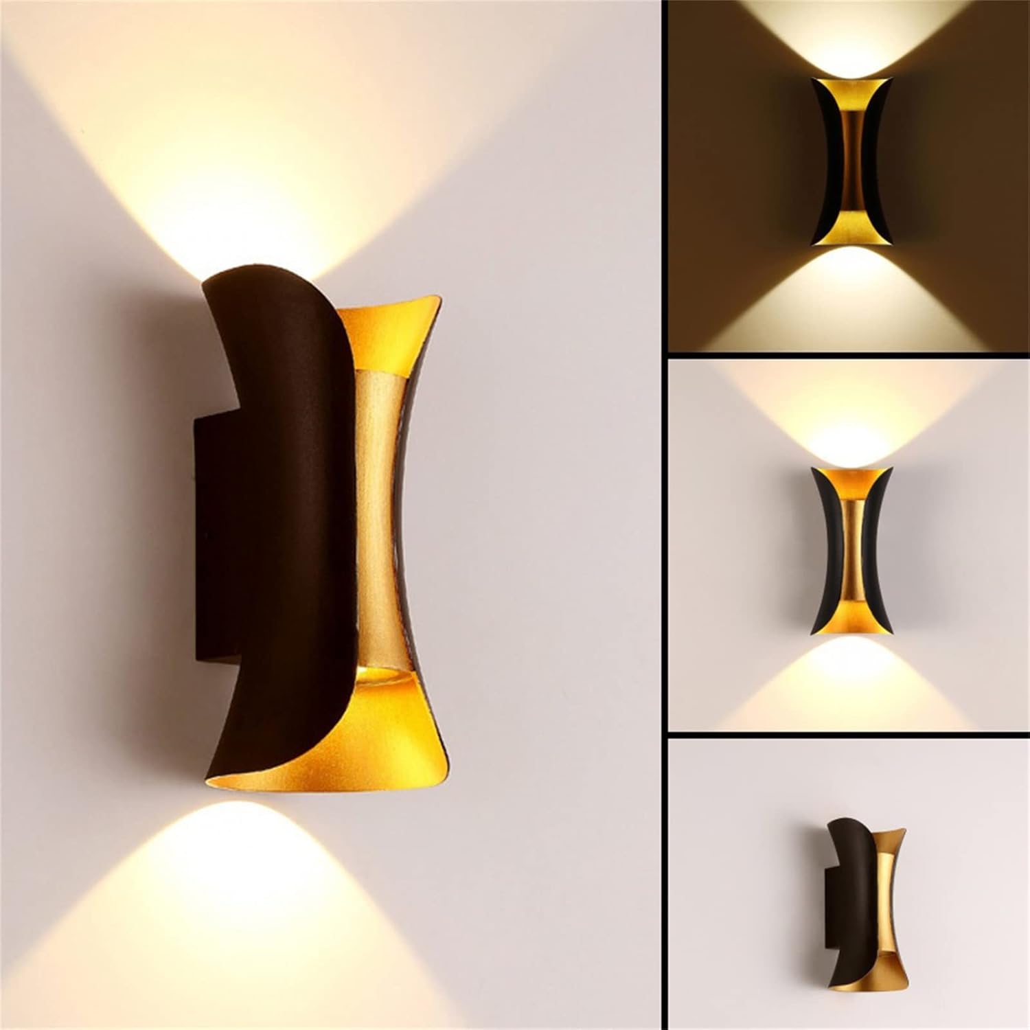Applique murale extérieure Doré Led