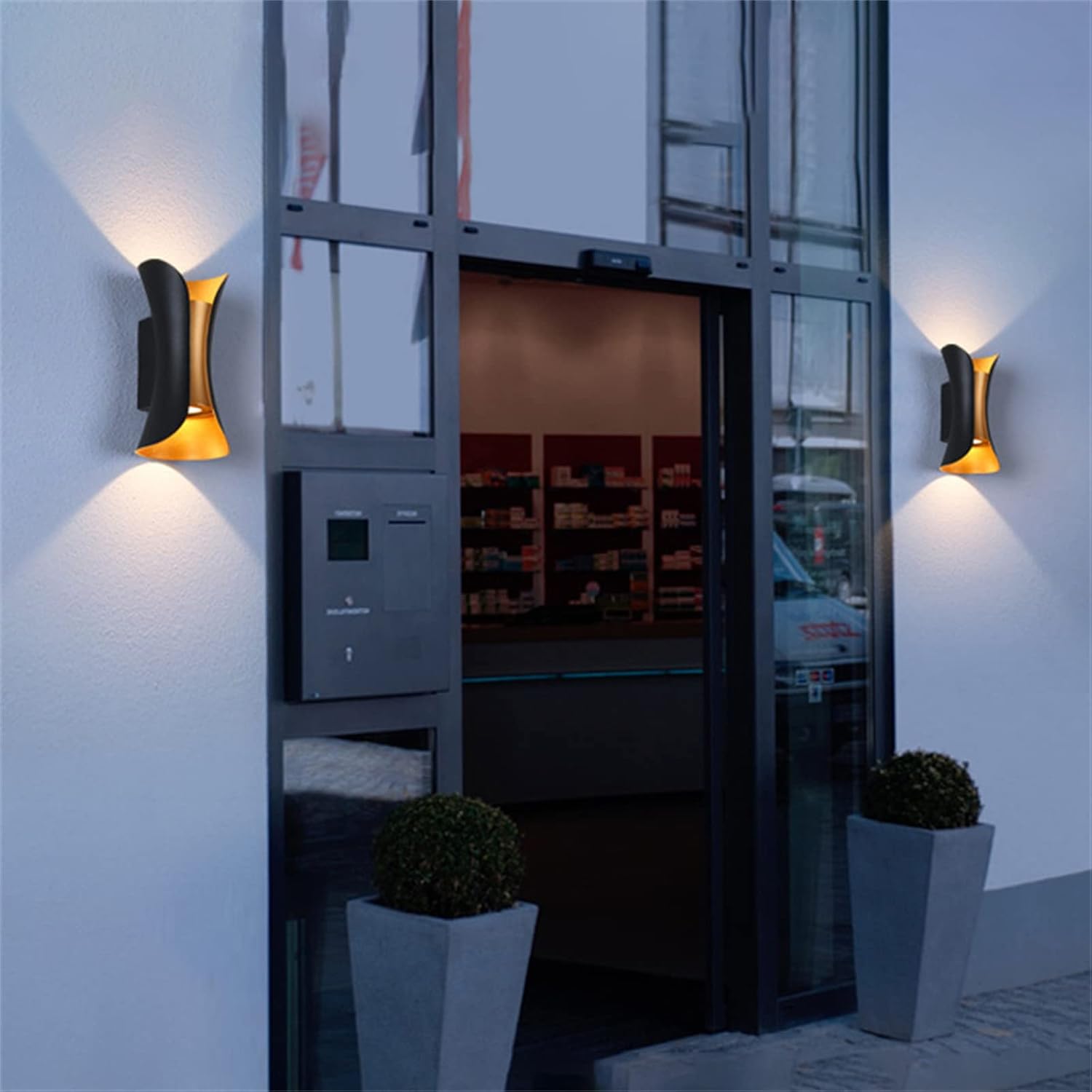 Applique murale extérieure Doré Led