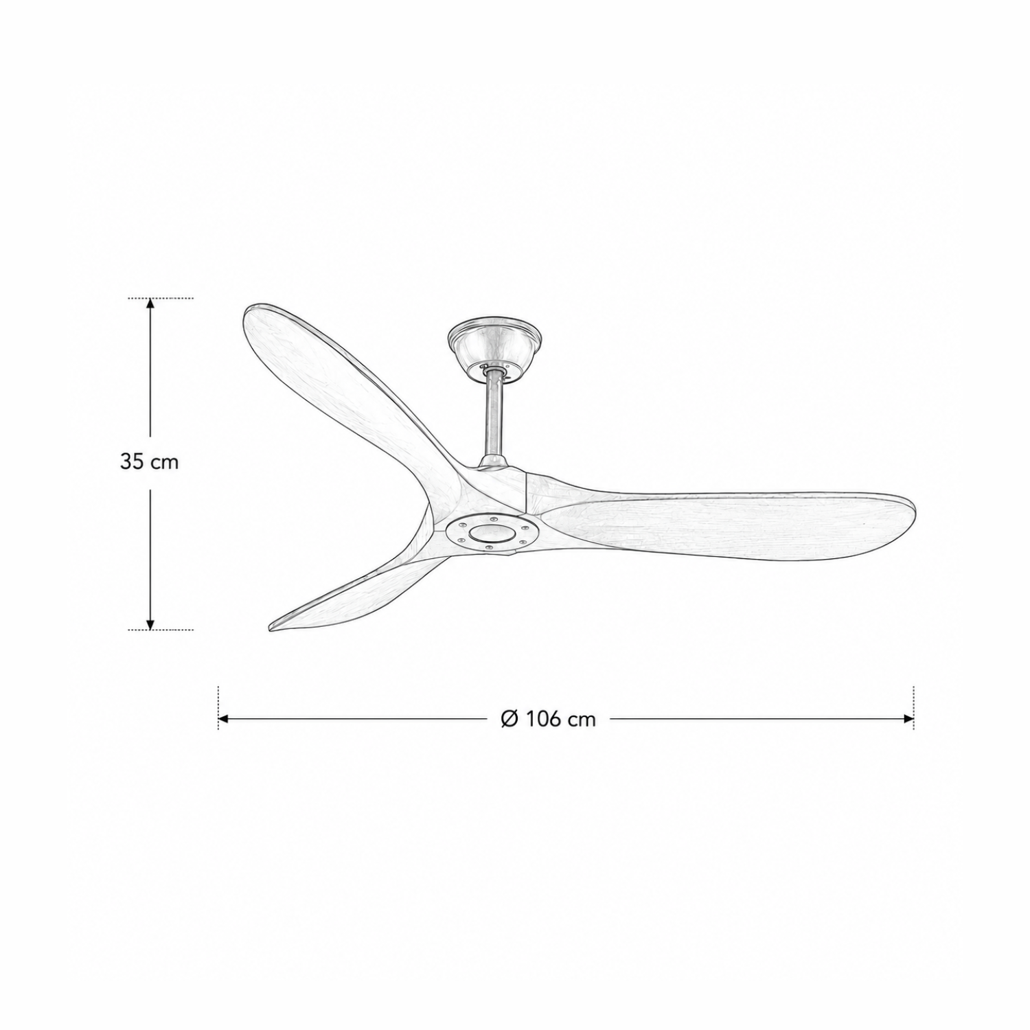 Ventilateur de plafond Noreza en bois