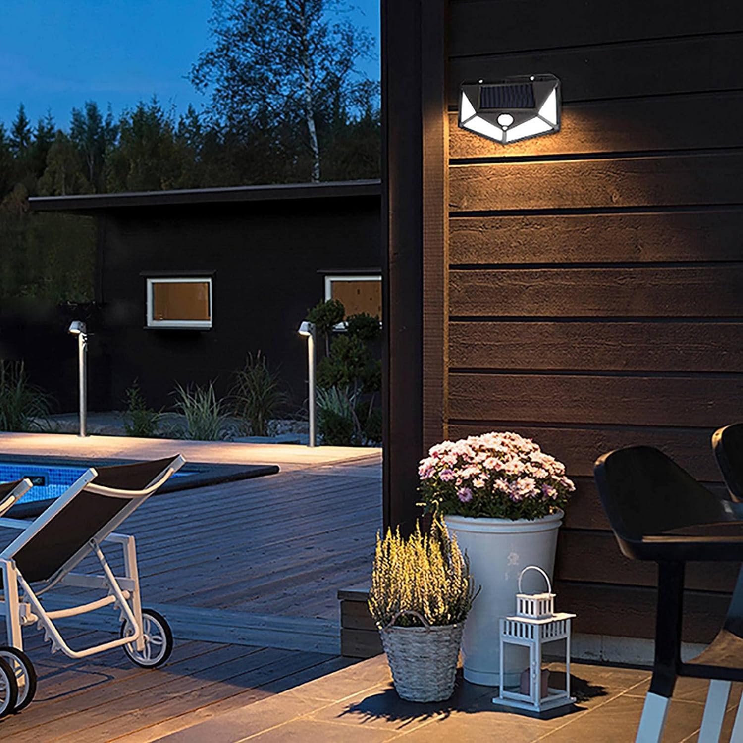 Lampe solaire extérieur LED murale