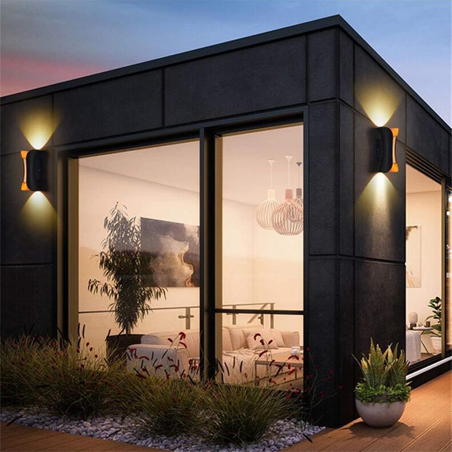 Applique murale extérieure Doré Led