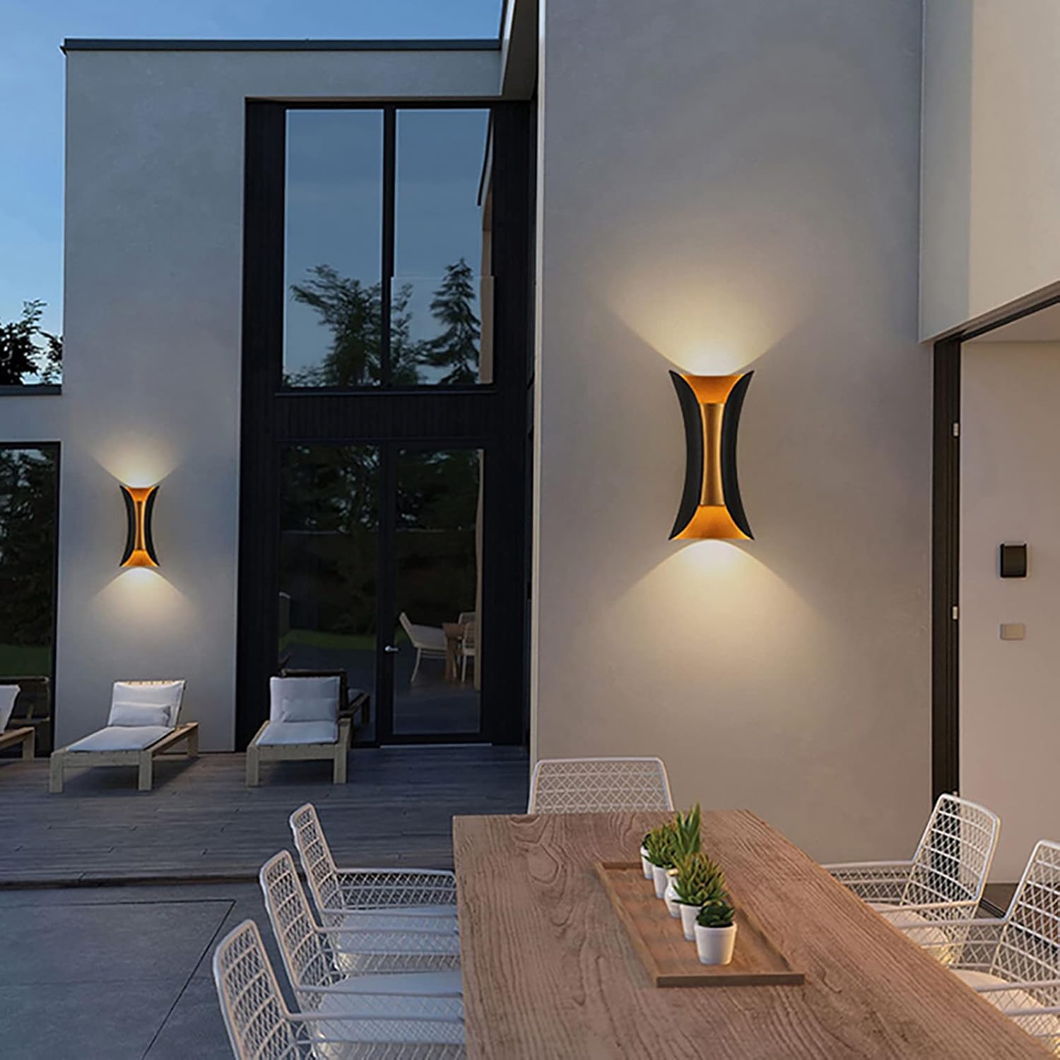 Applique murale extérieure Doré Led