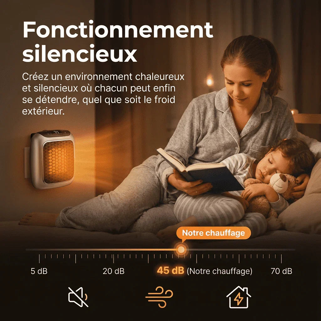 Radiateur Électrique Portable 800W Basse Consommation