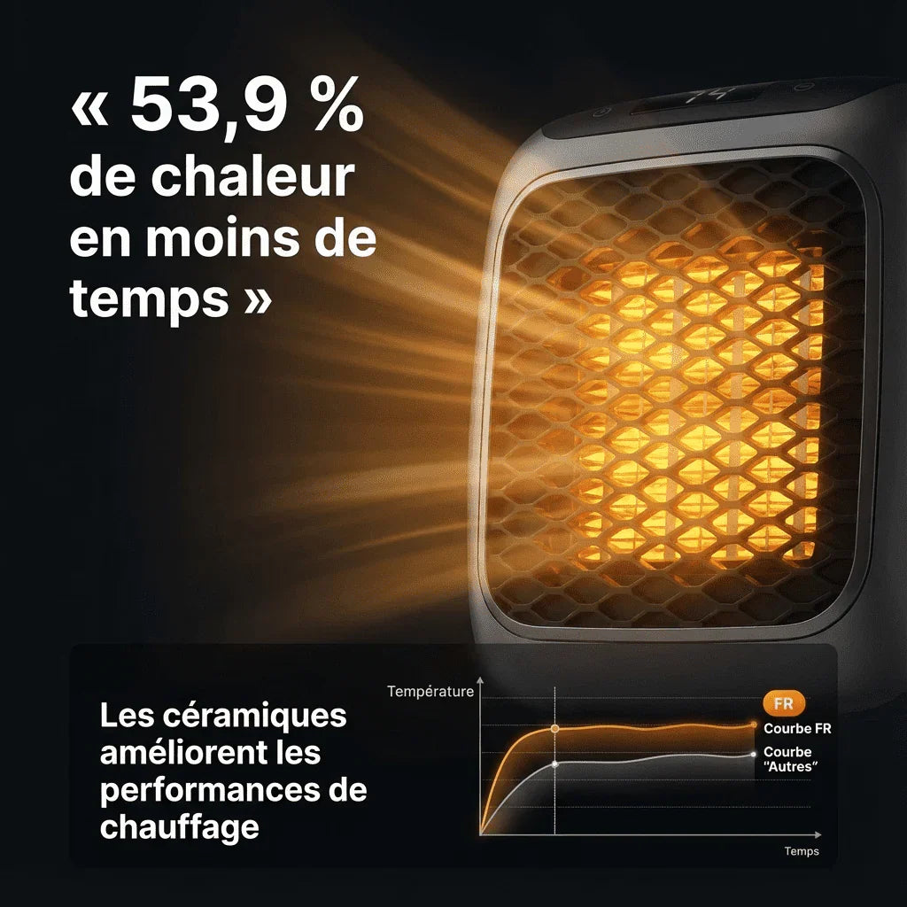Radiateur Électrique Portable 800W Basse Consommation