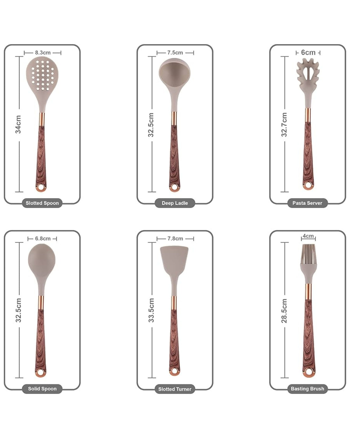 Ensemble d'ustensiles de cuisine en bois antiadhésifs
