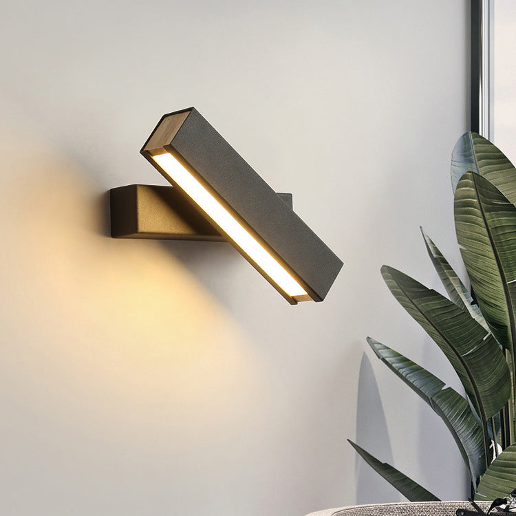 Applique murale Led 360 en metal et bois