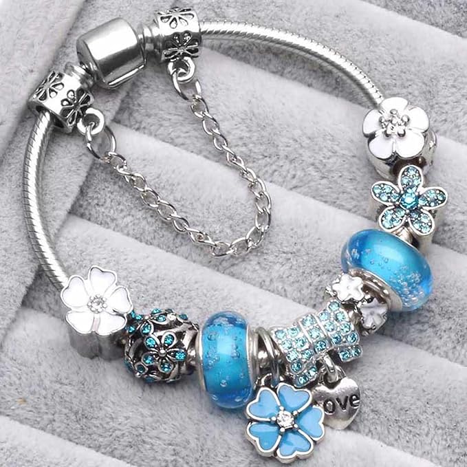 Armbånd med Charm Floral LunaBloom i Sterling Sølv 925 – Raffinert Smykke Kirsebærblomst for Elegant Dame
