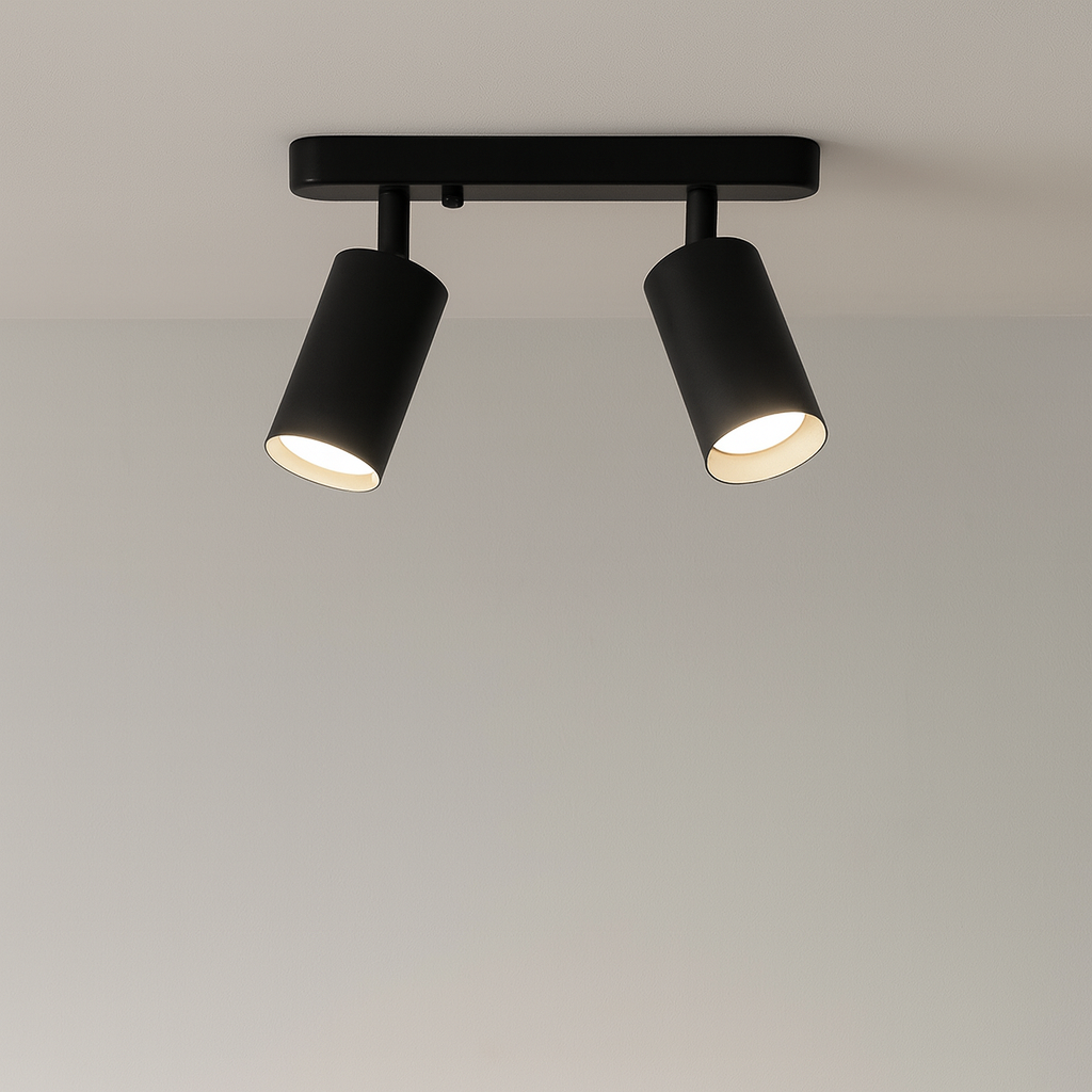 Roterende taklampe med 2 hoder