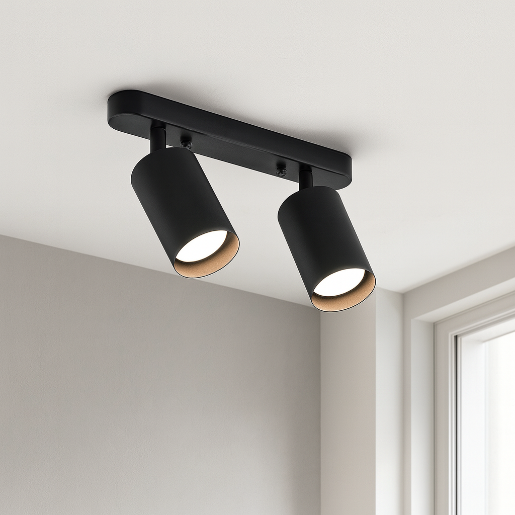 Roterende taklampe med 2 hoder