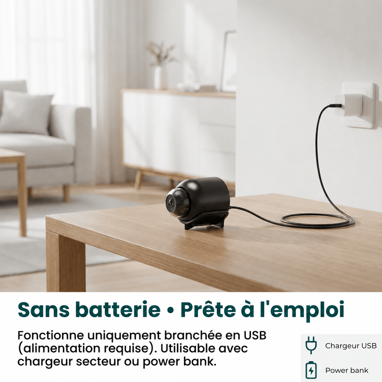 Mini Caméra Espion Sans Fil, Contrôle à Distance et Enregistrement HD