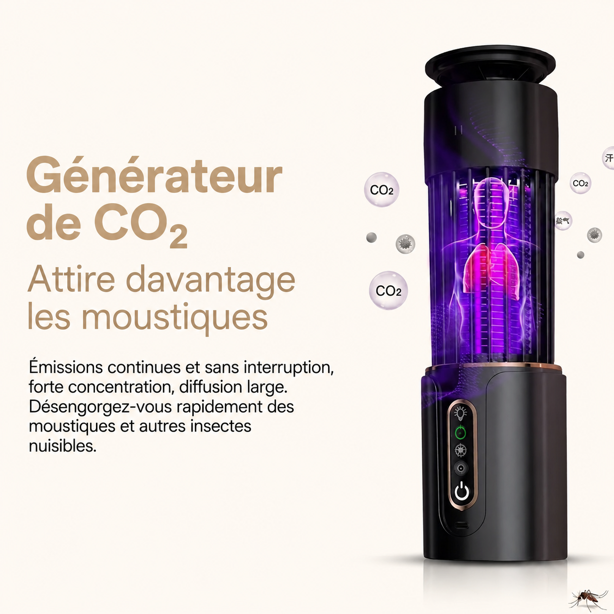 Lampe UV Anti-Moustiques LED Rechargeable – Piège à Insectes Intérieur/Extérieur