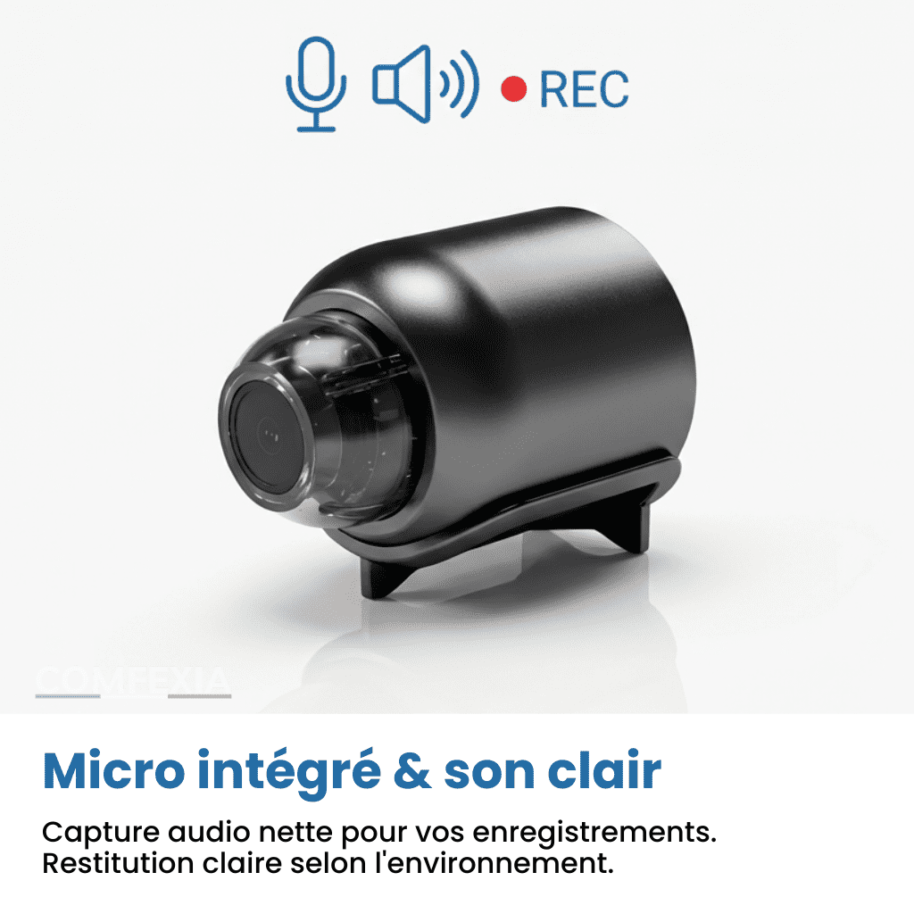Mini Caméra Espion Sans Fil, Contrôle à Distance et Enregistrement HD