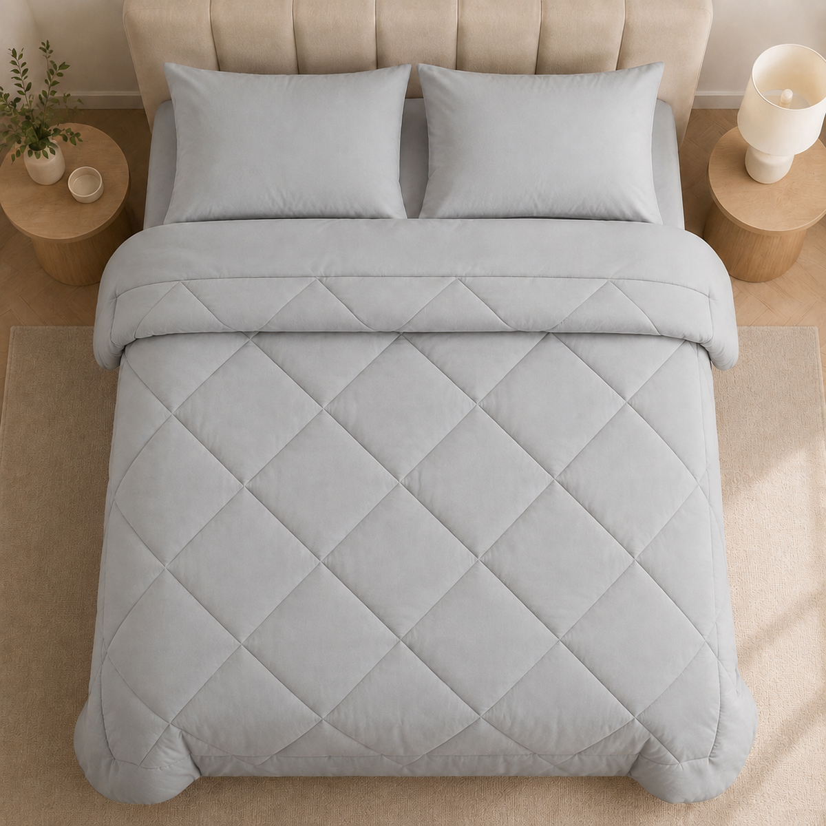 Couette 2 en 1 | Microfibre Douce, Finition Losanges 6
