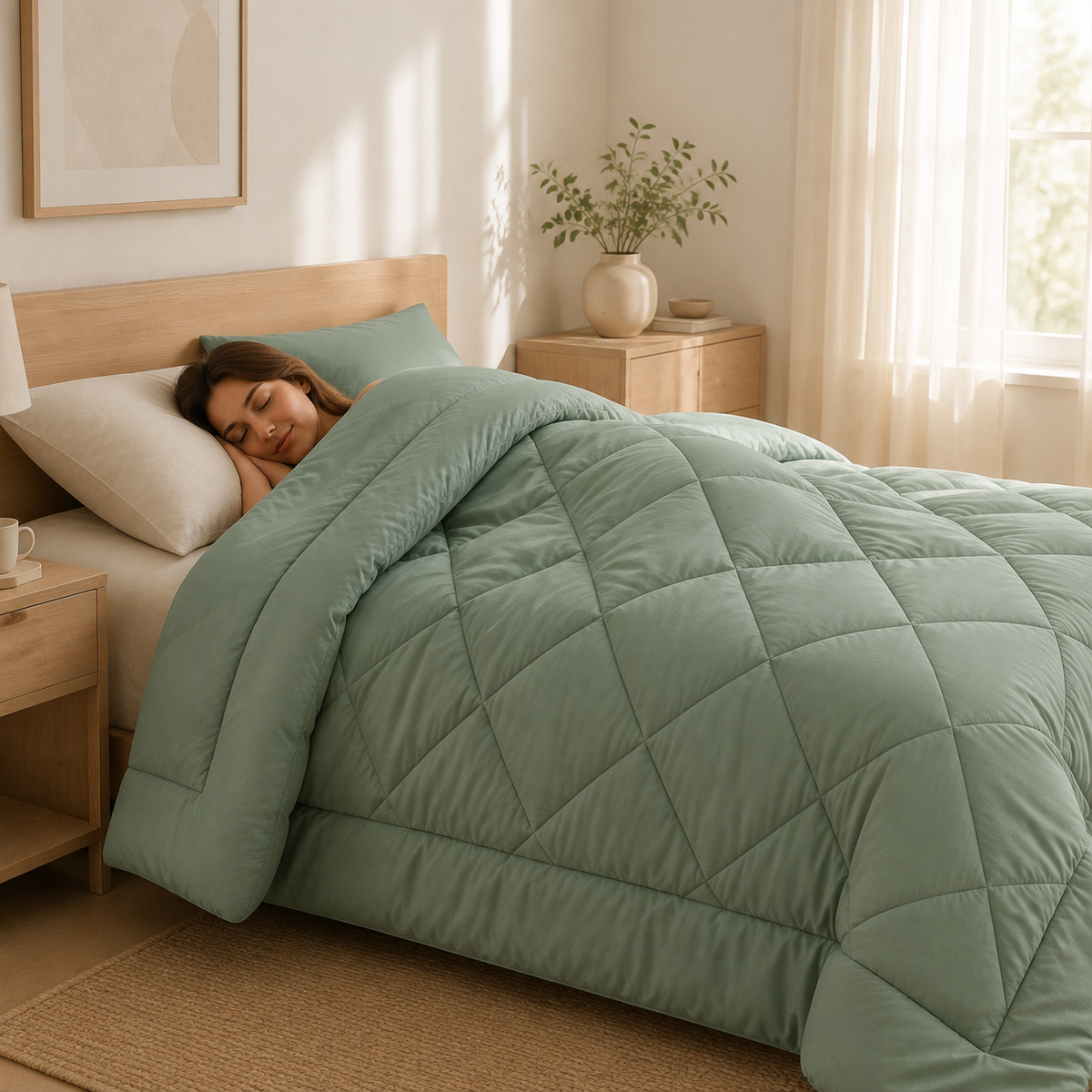 Couette 2 en 1 | Microfibre, matelassage en losanges