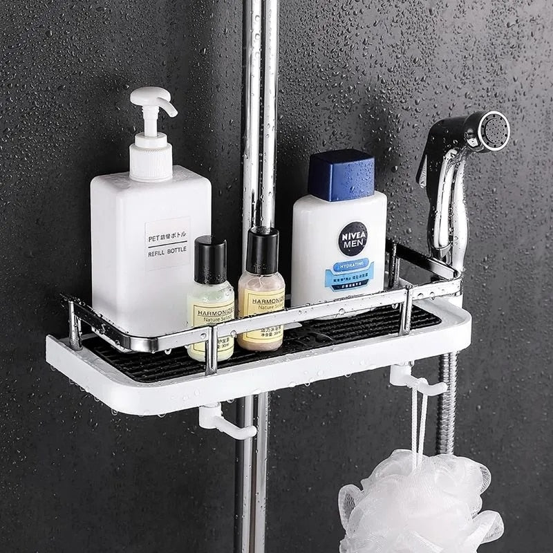 Organisateur de Douche Premium AquaSmart – Étagère de Rangement pour Salle de Bain (ABS Antirouille & Sans Perçage)