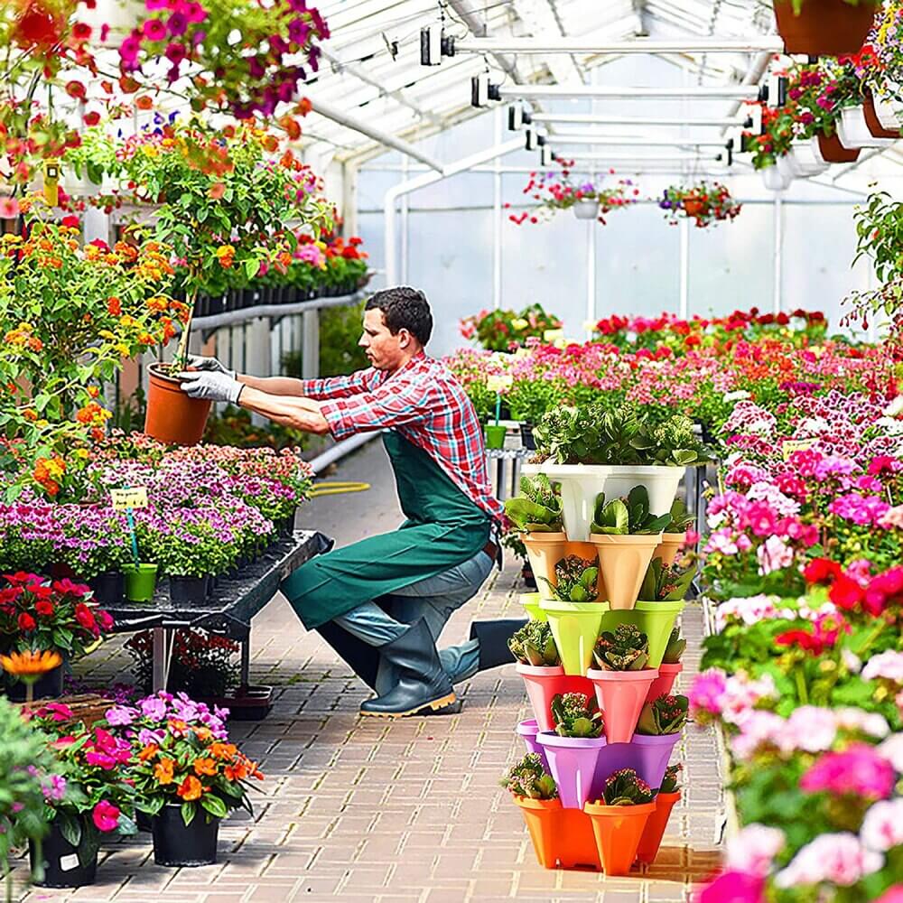 Tour de Culture FraisiVert– Pots Empilables pour Fraisiers et Plantes Aromatiques
