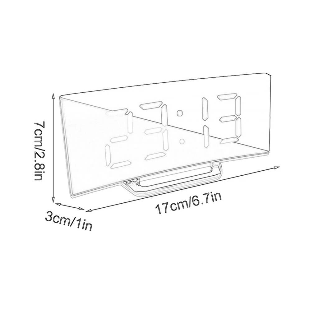 LED-vekkerklokke med høy lysstyrke, temperaturvisning og smart display – Modell TimeLux