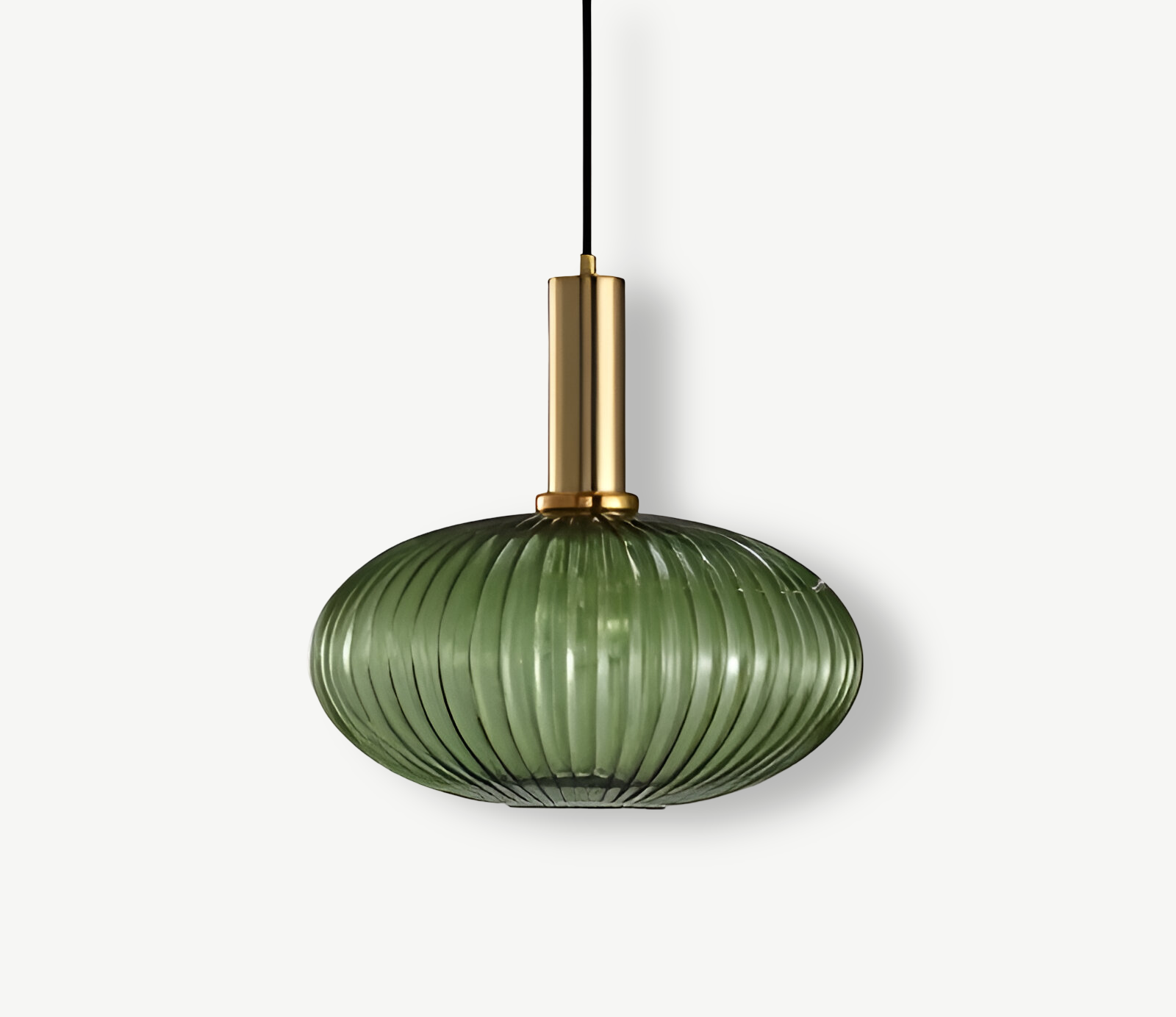 RibGlow - Suspension - Lustre rayé en verre vintage