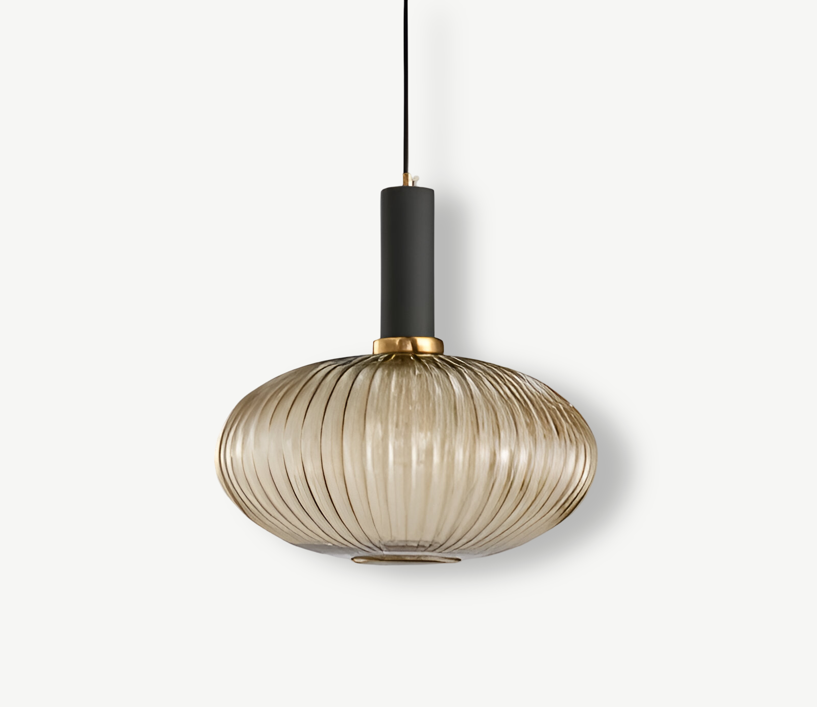 RibGlow - Suspension - Lustre rayé en verre vintage