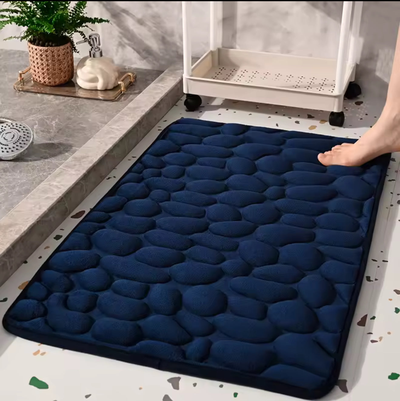 Tapis de Bain Galets Ultra-Absorbant – Doux & Antidérapant