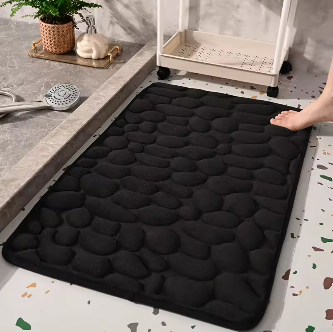 Tapis de Bain Galets Ultra-Absorbant – Doux & Antidérapant