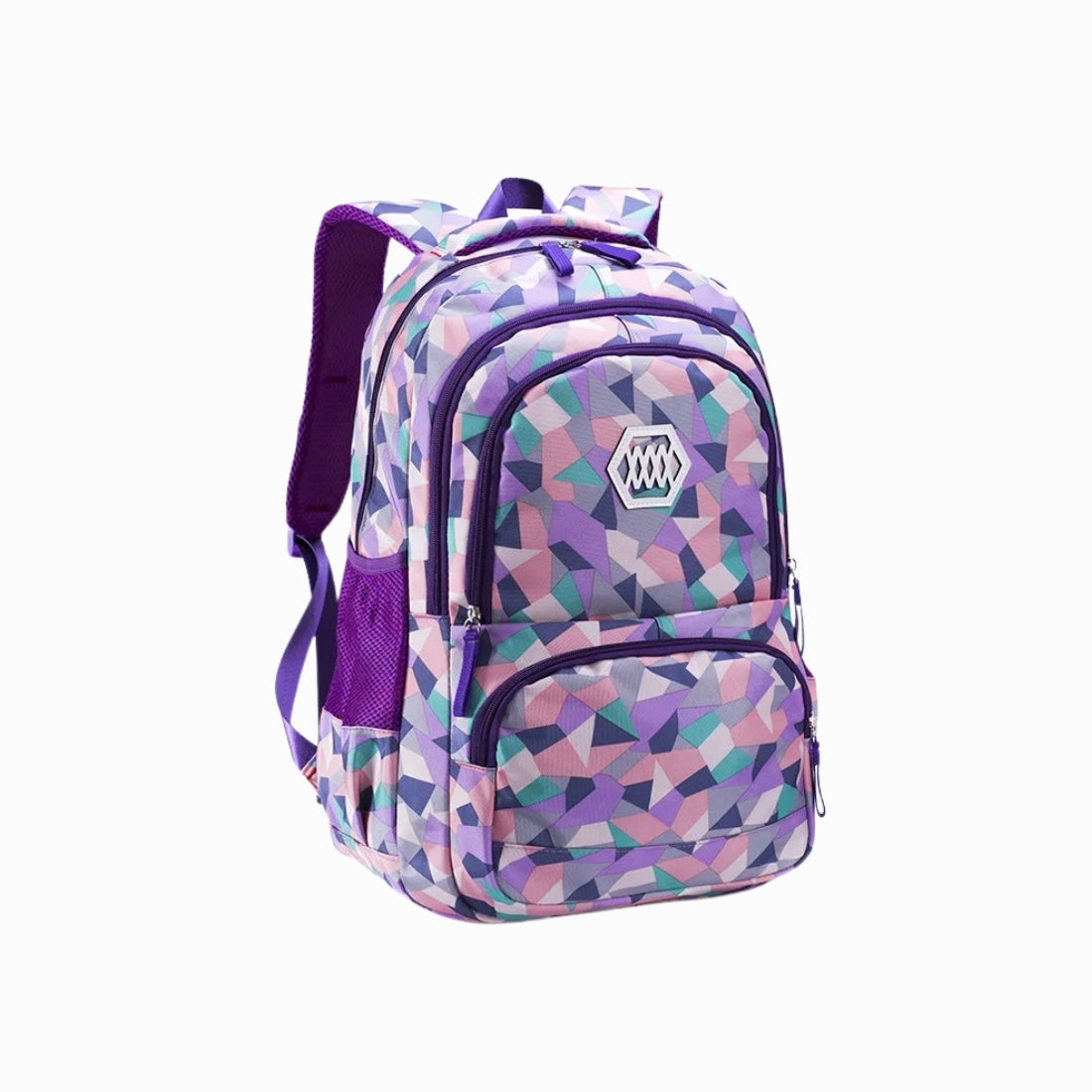 Cartable fille CM1 à motif géométrique