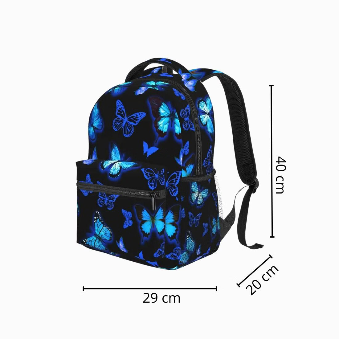 Cartable sac à dos à motif papillon bleu