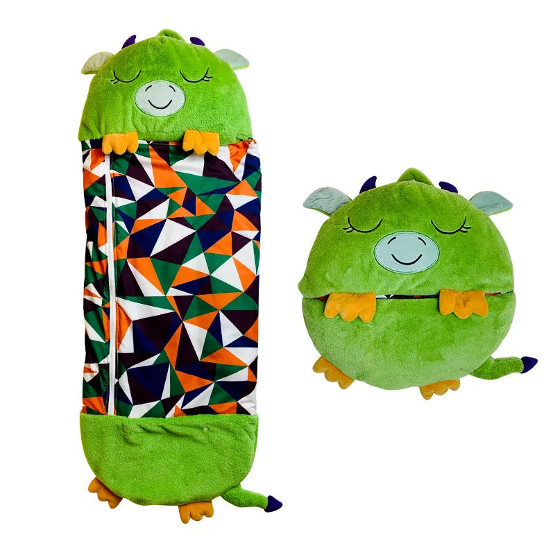 DreamyKids Sac de Couchage Enfant 2-en-1 – Doux, Pliable et Animaux Amusants