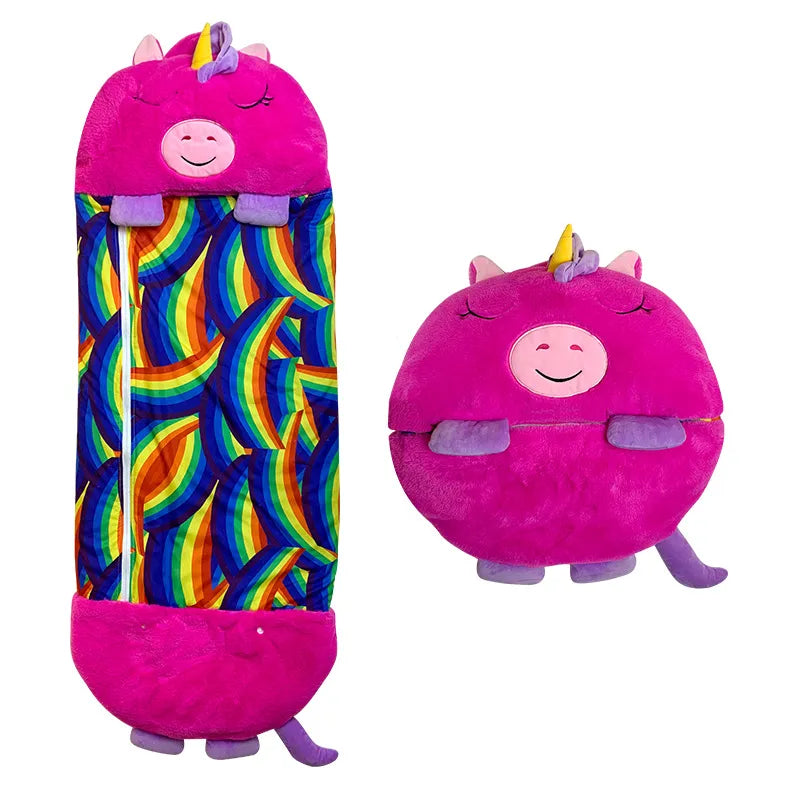 Sac De Couchage Enfant 2 En 1 – Doux, Pliable Et En Forme D’Animal Nap pillow Electro Paris Licorne rose 135 x 50cm