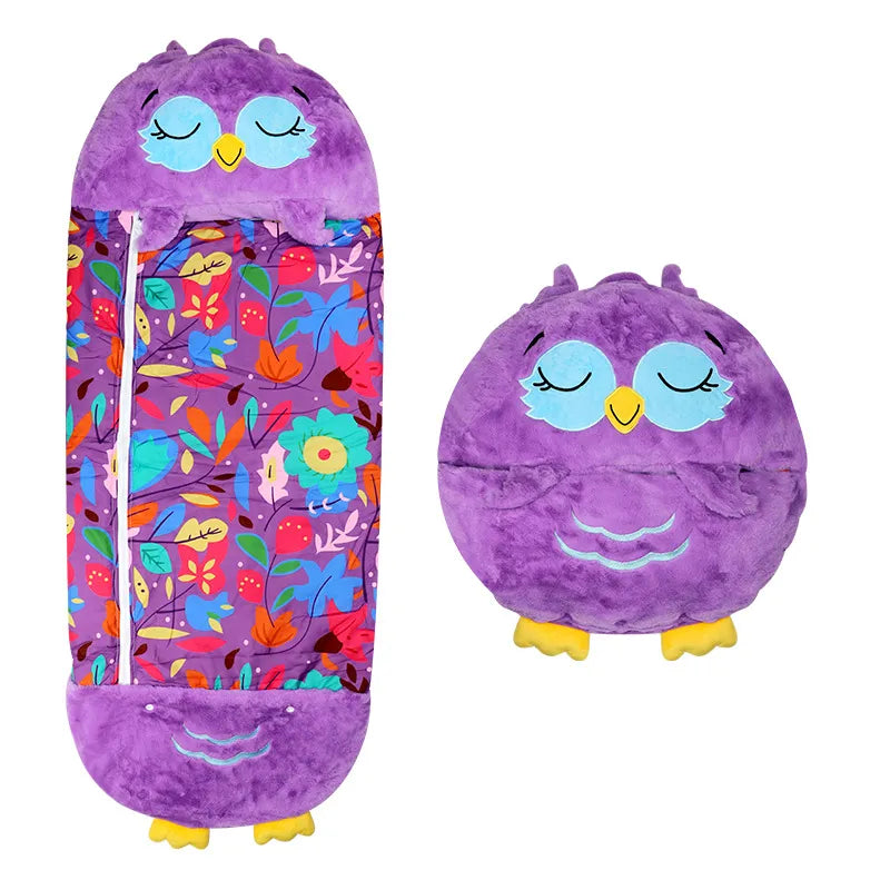 DreamyKids Sac de Couchage Enfant 2-en-1 – Doux, Pliable et Animaux Amusants