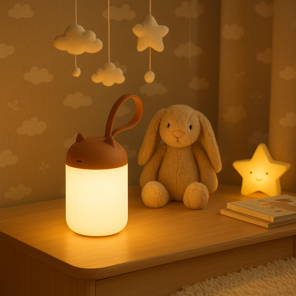 LuminiKid Lampe de Chevet Enfant Tactile et Portable – Veilleuse Adorable et Pratique