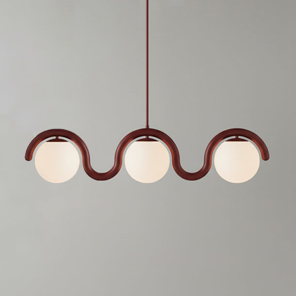 Ovelia Lustre Linéaire Rouge & Argenté