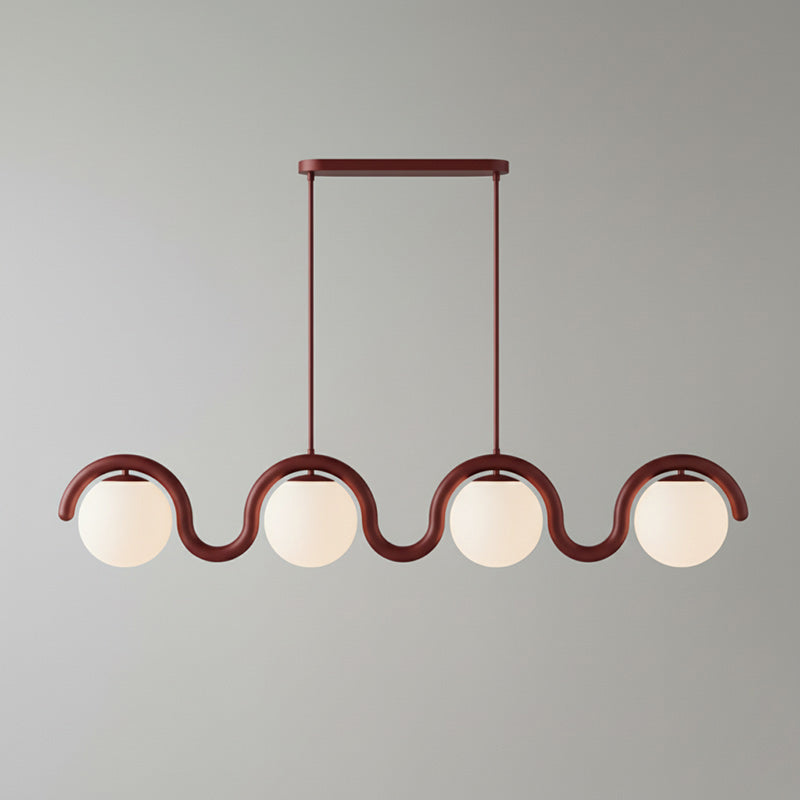 Ovelia Lustre Linéaire Rouge & Argenté