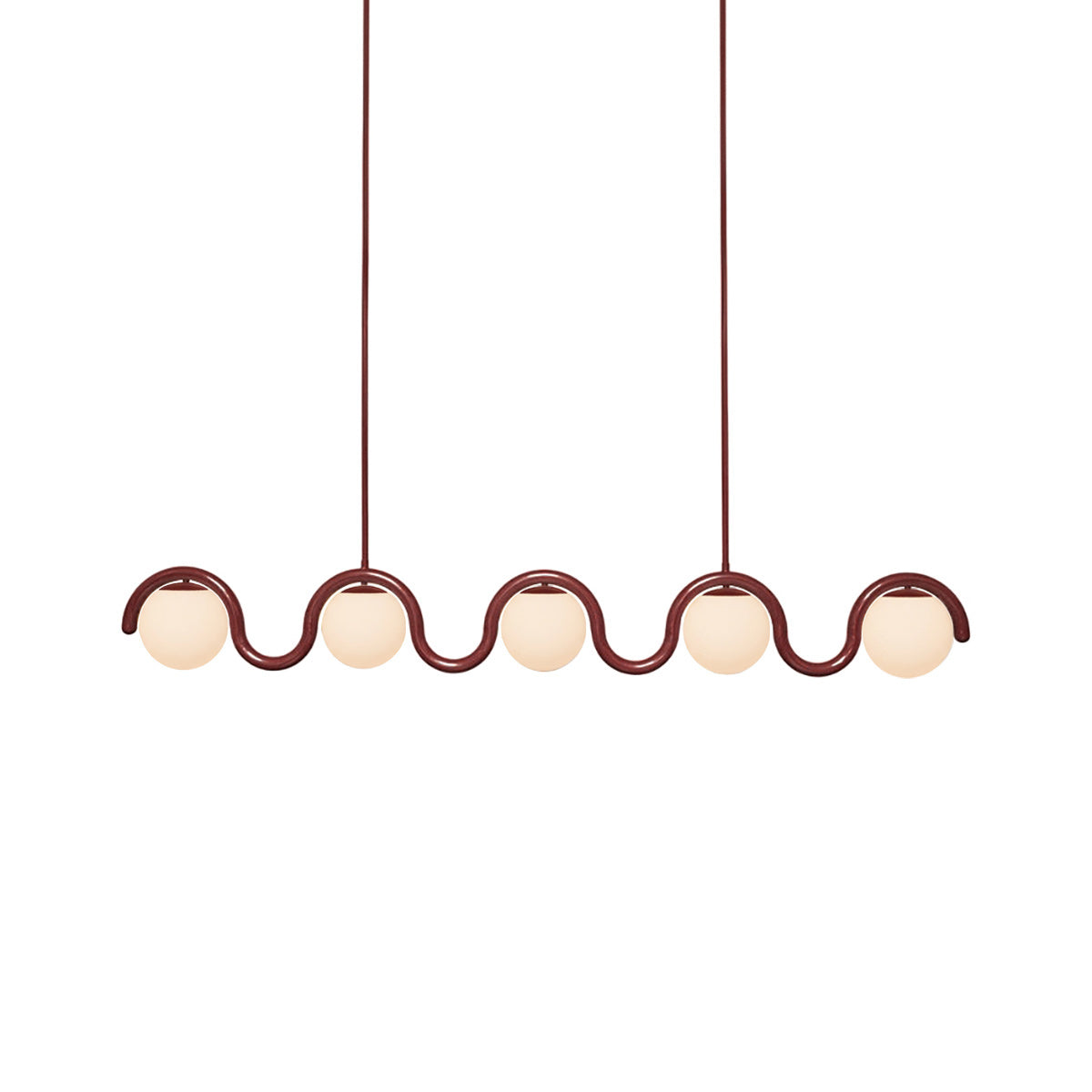 Ovelia Lustre Linéaire Rouge & Argenté