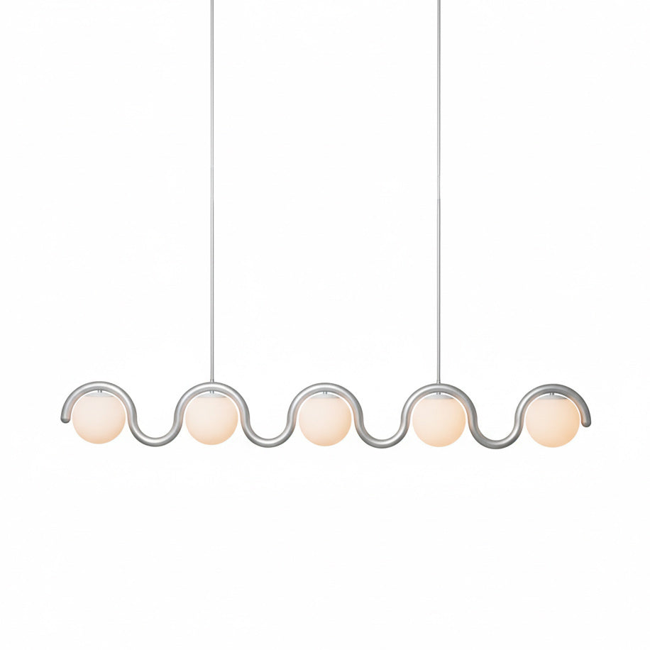 Ovelia Lustre Linéaire Rouge & Argenté